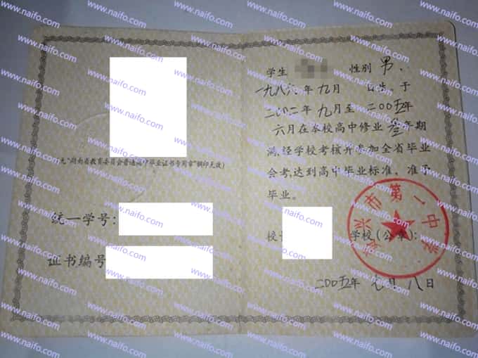 资兴市第一中学毕业证样本图片
